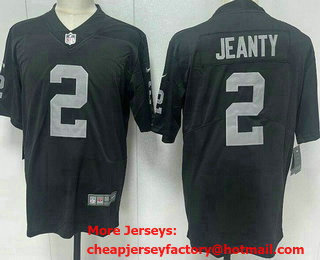Men's Las Vegas Raiders #2 Ashton Jeanty Limited Black Vapor Jersey