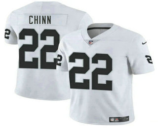 Men's Las Vegas Raiders #22 Jeremy Chinn White Vapor Limited Stitched Jersey