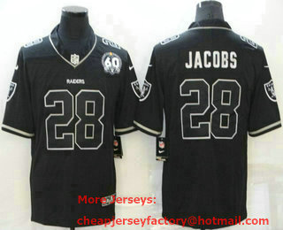 Men's Las Vegas Raiders #28 Josh Jacobs Black Shadow 2021 Vapor Untouchable Stitched Nike Limited Jersey