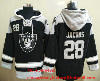 Men's Las Vegas Raiders #28 Josh Jacobs Black Team Color 2014 NFL Hoodie