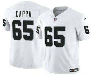 Men's Las Vegas Raiders #65 Alex Cappa White FUSE Vapor Limited Stitched Jersey