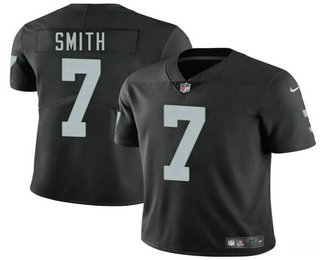 Men's Las Vegas Raiders #7 Geno Smith Black Vapor Limited Stitched Jersey