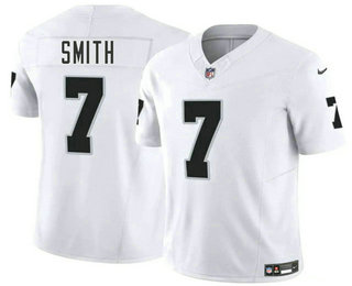 Men's Las Vegas Raiders #7 Geno Smith White FUSE Vapor Limited Stitched Jersey