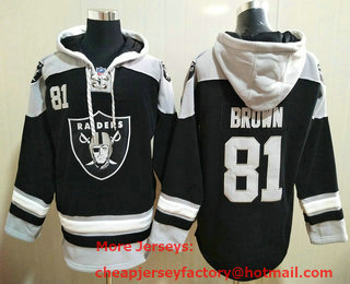 Men's Las Vegas Raiders #81 Tim Brown Black Team Color 2014 NFL Hoodie
