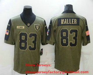 Men's Las Vegas Raiders #83 Darren Waller 2021 Olive Salute To Service Limited Stitched Jersey