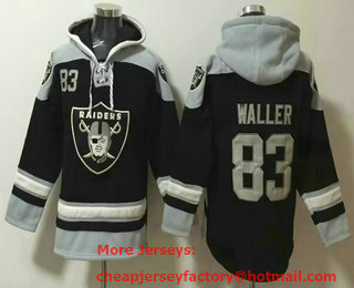 Men's Las Vegas Raiders #83 Darren Waller Black Ageless Must Have Lace Up Pullover Hoodie
