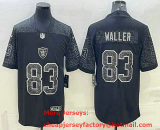 Men's Las Vegas Raiders #83 Darren Waller Black Reflective Limited Stitched Football Jersey