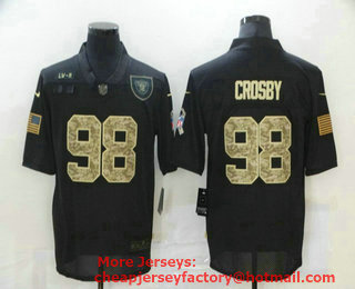 Men's Las Vegas Raiders #98 Maxx Crosby Black Camo 2020 Salute To Service Stitched NFL Nike Limited Jersey
