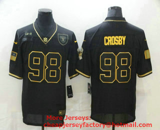Men's Las Vegas Raiders #98 Maxx Crosby Black Gold 2020 Salute To Service Stitched NFL Nike Limited Jersey