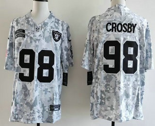 Men's Las Vegas Raiders #98 Maxx Crosby Limited Arctic Camo 2024 Salute to Service Jersey