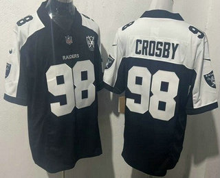 Men's Las Vegas Raiders #98 Maxx Crosby Limited Black Thanksgiving FUSE Vapor Jersey