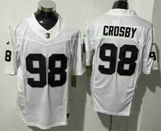 Men's Las Vegas Raiders #98 Maxx Crosby Limited White FUSE Vapor Jersey