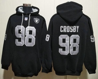 Men's Las Vegas Raiders #98 Maxx Crosby NEW Black Pocket Stitched Pullover Hoodie