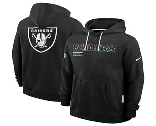 Men's Las Vegas Raiders Black 2025 Crucial Catch Club Pullover Hoodie