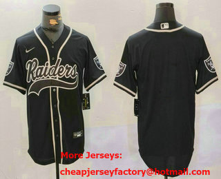 Men's Las Vegas Raiders Blank Black Stitched Cool Base Nike Baseball Jersey