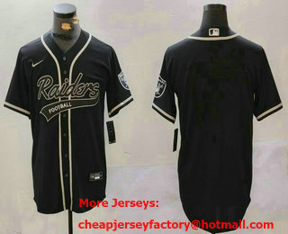 Men's Las Vegas Raiders Blank Black Team Patch Stitched Cool Base Nike Baseball Jersey