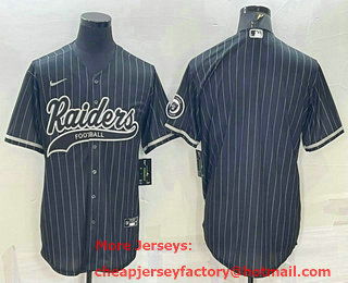 Men's Las Vegas Raiders Blank Black With Patch Cool Base Stitched Baseball Jersey