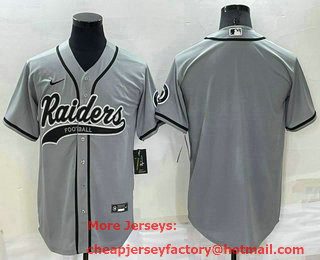 Men's Las Vegas Raiders Blank Grey Stitched MLB Cool Base Nike Baseball Jersey