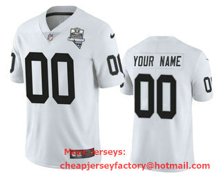 Men's Las Vegas Raiders Custom White 2020 Inaugural Season Vapor Limited Jersey