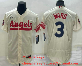 Men's Los Angeles Angels #3 Taylor Ward Cream 2022 City Connect Flex Base Stitched Jersey