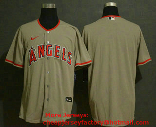 Men's Los Angeles Angels Blank Gray Stitched MLB Cool Base Nike Jersey