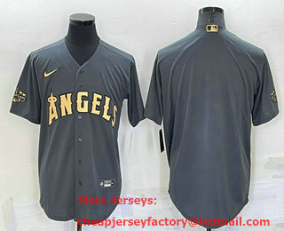 Men's Los Angeles Angels Blank Grey 2022 All Star Stitched Cool Base Nike Jersey