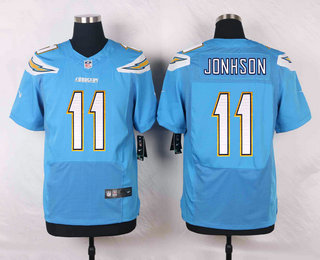 Men's Los Angeles Chargers #11 Stevie Johnson Light Blue Alternate NFL Nike Elite Jersey