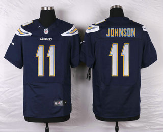 Men's Los Angeles Chargers #11 Stevie Johnson Navy Blue Team Color NFL Nike Elite Jersey