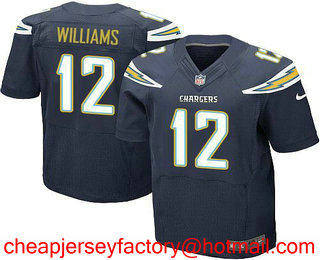 Men's Los Angeles Chargers #12 Mike Williams Navy Blue Team Color Stitched NFL Nike Elite Jersey