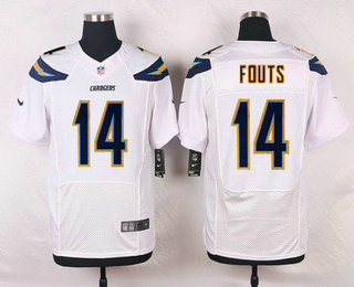 Men's Los Angeles Chargers #14 Dan Fouts White Road NFL Nike Elite Jersey