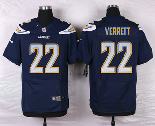 Men's Los Angeles Chargers #22 Jason Verrett Navy Blue Team Color NFL Nike Elite Jersey