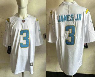 Men's Los Angeles Chargers #3 Derwin James Jr Limited White Vapor Jersey