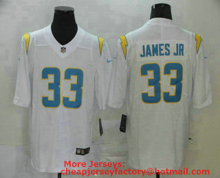 Men's Los Angeles Chargers #33 Derwin James Jr White 2020 NEW Vapor Untouchable Stitched NFL Nike Limited Jersey
