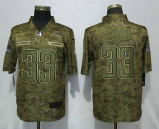 Men's Los Angeles Chargers #33 Derwin James Nike Camo 2018 Salute to Service Stitched NFL Limited Jersey