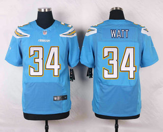 Men's Los Angeles Chargers #34 Derek Watt Light Blue Alternate NFL Nike Elite Jersey