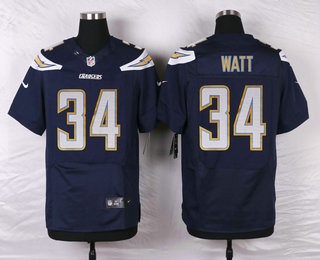 Men's Los Angeles Chargers #34 Derek Watt Navy Blue Team Color NFL Nike Elite Jersey