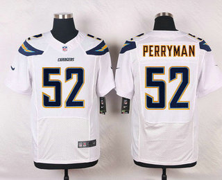 Men's Los Angeles Chargers #52 Denzel Perryman White Road NFL Nike Elite Jersey