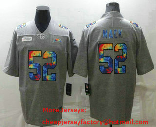 Men's Los Angeles Chargers #52 Khalil Mack 2020 Grey Crucial Catch Limited Stitched NFL Jersey