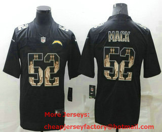 Men's Los Angeles Chargers #52 Khalil Mack Black Statue Of Liberty Stitched NFL Nike Limited Jersey