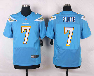 Men's Los Angeles Chargers #7 Doug Flutie Light Blue Alternate NFL Nike Elite Jersey
