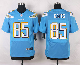Men's Los Angeles Chargers #85 Antonio Gates Light Blue Alternate NFL Nike Elite Jersey