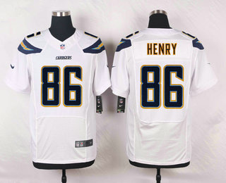 Men's Los Angeles Chargers #86 Hunter Henry White Road Stitched NFL Nike Elite Jersey