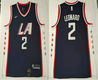Men's Los Angeles Clippers #2 Kawhi Leonard Navy Blue Nike 2019 New Season Swingman City Edition Jersey
