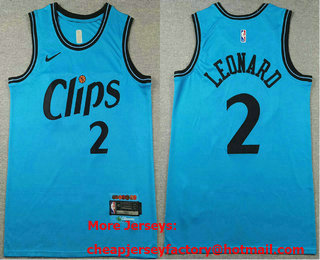 Men's Los Angeles Clippers #2 Kawhi Leonard Blue 2024 City Icon Swingman Jersey