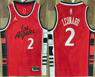 Men's Los Angeles Clippers #2 Kawhi Leonard Red Statement Icon Swingman Jersey