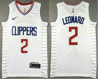 Men's Los Angeles Clippers #2 Kawhi Leonard White Icon Swingman Jersey