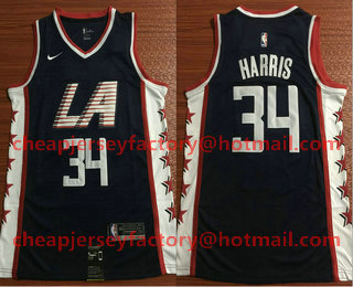 Men's Los Angeles Clippers #34 Tobias Harris Navy Blue Nike 2019 New Season Swingman City Edition Jersey