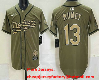 Men's Los Angeles Dodgers #13 Max Muncy Olive USA 2026 World Series Champions Limited Jersey