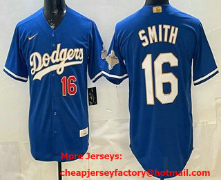 Men's Los Angeles Dodgers #16 Will Smith Blue 2026 Gold Collection Limited Jersey