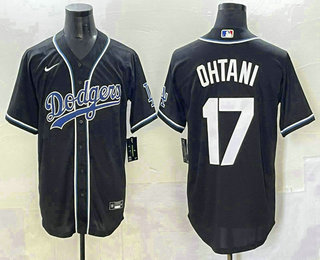 Men's Los Angeles Dodgers #17 Shohei Ohtani Black Fashion Baseball Jersey